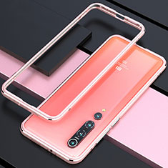 Handyhülle Hülle Luxus Aluminium Metall Rahmen Tasche T01 für Xiaomi Mi 10 Pro Rosa