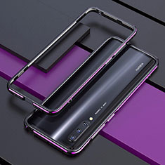 Handyhülle Hülle Luxus Aluminium Metall Rahmen Tasche T01 für Xiaomi Mi A3 Violett