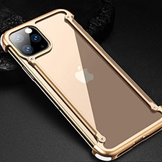 Handyhülle Hülle Luxus Aluminium Metall Rahmen Tasche T02 für Apple iPhone 11 Pro Gold