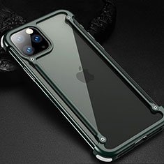 Handyhülle Hülle Luxus Aluminium Metall Rahmen Tasche T02 für Apple iPhone 11 Pro Max Grün