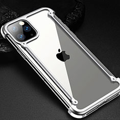 Handyhülle Hülle Luxus Aluminium Metall Rahmen Tasche T02 für Apple iPhone 11 Pro Silber
