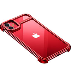 Handyhülle Hülle Luxus Aluminium Metall Rahmen Tasche T02 für Apple iPhone 11 Rot