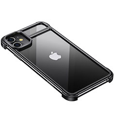 Handyhülle Hülle Luxus Aluminium Metall Rahmen Tasche T02 für Apple iPhone 11 Schwarz