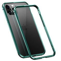 Handyhülle Hülle Luxus Aluminium Metall Rahmen Tasche T02 für Apple iPhone 12 Pro Max Grün