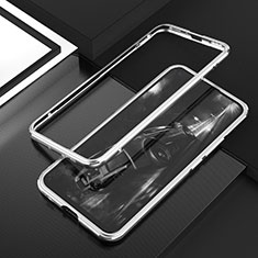 Handyhülle Hülle Luxus Aluminium Metall Rahmen Tasche T02 für Huawei Nova 7 SE 5G Silber