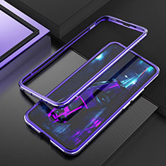 Handyhülle Hülle Luxus Aluminium Metall Rahmen Tasche T02 für Huawei P40 Lite 5G Violett