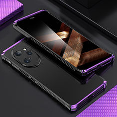 Handyhülle Hülle Luxus Aluminium Metall Tasche 360 Grad Ganzkörper für Huawei Honor 100 Pro 5G Violett