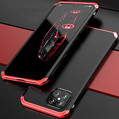 Handyhülle Hülle Luxus Aluminium Metall Tasche 360 Grad Ganzkörper für Huawei Nova 8 SE 5G Rot und Schwarz