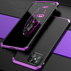 Handyhülle Hülle Luxus Aluminium Metall Tasche 360 Grad Ganzkörper für Huawei Nova 8 SE 5G Violett und Schwarz