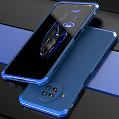 Handyhülle Hülle Luxus Aluminium Metall Tasche 360 Grad Ganzkörper für Xiaomi Mi 10i 5G Blau