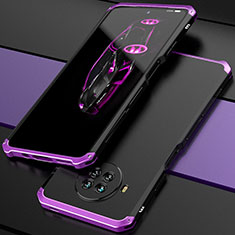 Handyhülle Hülle Luxus Aluminium Metall Tasche 360 Grad Ganzkörper für Xiaomi Mi 10i 5G Violett