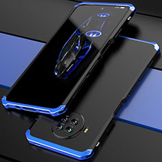 Handyhülle Hülle Luxus Aluminium Metall Tasche 360 Grad Ganzkörper für Xiaomi Mi 10T Lite 5G Blau und Schwarz