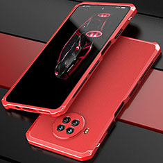 Handyhülle Hülle Luxus Aluminium Metall Tasche 360 Grad Ganzkörper für Xiaomi Mi 10T Lite 5G Rot