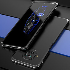 Handyhülle Hülle Luxus Aluminium Metall Tasche 360 Grad Ganzkörper für Xiaomi Mi 10T Lite 5G Schwarz