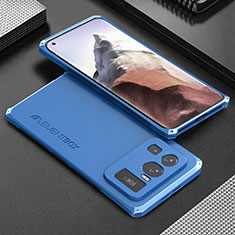 Handyhülle Hülle Luxus Aluminium Metall Tasche 360 Grad Ganzkörper für Xiaomi Mi 11 Ultra 5G Blau