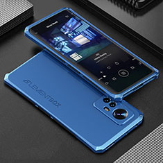 Handyhülle Hülle Luxus Aluminium Metall Tasche 360 Grad Ganzkörper für Xiaomi Mi 12 5G Blau