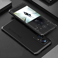 Handyhülle Hülle Luxus Aluminium Metall Tasche 360 Grad Ganzkörper für Xiaomi Mi 12 5G Schwarz