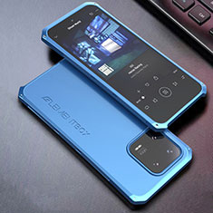Handyhülle Hülle Luxus Aluminium Metall Tasche 360 Grad Ganzkörper für Xiaomi Mi 13 5G Blau