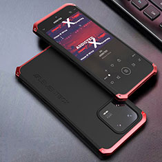 Handyhülle Hülle Luxus Aluminium Metall Tasche 360 Grad Ganzkörper für Xiaomi Mi 13 5G Rot und Schwarz