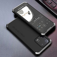 Handyhülle Hülle Luxus Aluminium Metall Tasche 360 Grad Ganzkörper für Xiaomi Mi 13 5G Schwarz