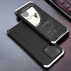 Handyhülle Hülle Luxus Aluminium Metall Tasche 360 Grad Ganzkörper für Xiaomi Mi 13 5G Silber und Schwarz