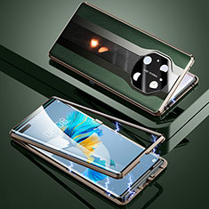 Handyhülle Hülle Luxus Aluminium Metall Tasche 360 Grad Ganzkörper K03 für Huawei Mate 40 Pro Nachtgrün