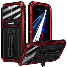 Handyhülle Hülle Luxus Aluminium Metall Tasche 360 Grad Ganzkörper LK1 für Apple iPhone 13 Pro Max Rot