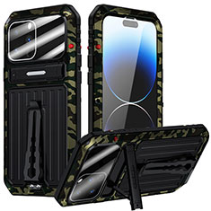 Handyhülle Hülle Luxus Aluminium Metall Tasche 360 Grad Ganzkörper LK1 für Apple iPhone 14 Pro Plusfarbig