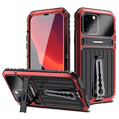 Handyhülle Hülle Luxus Aluminium Metall Tasche 360 Grad Ganzkörper LK3 für Apple iPhone 13 Pro Max Rot
