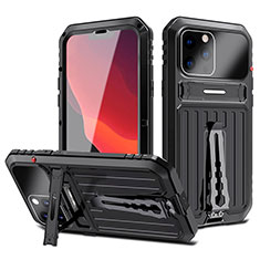 Handyhülle Hülle Luxus Aluminium Metall Tasche 360 Grad Ganzkörper LK3 für Apple iPhone 13 Pro Max Schwarz