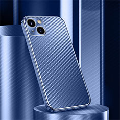 Handyhülle Hülle Luxus Aluminium Metall Tasche 360 Grad Ganzkörper M01 für Apple iPhone 13 Blau