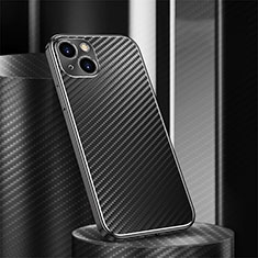 Handyhülle Hülle Luxus Aluminium Metall Tasche 360 Grad Ganzkörper M01 für Apple iPhone 13 Mini Schwarz