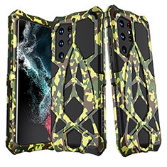 Handyhülle Hülle Luxus Aluminium Metall Tasche 360 Grad Ganzkörper M01 für Samsung Galaxy S21 Ultra 5G Plusfarbig