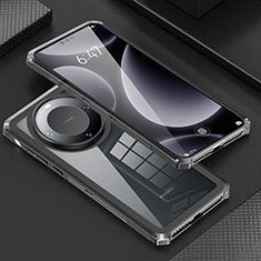 Handyhülle Hülle Luxus Aluminium Metall Tasche 360 Grad Ganzkörper P01 für Huawei Mate 60 Pro Schwarz