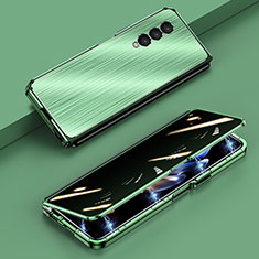 Handyhülle Hülle Luxus Aluminium Metall Tasche 360 Grad Ganzkörper P01 für Samsung Galaxy Z Fold3 5G Grün