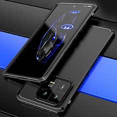 Handyhülle Hülle Luxus Aluminium Metall Tasche 360 Grad Ganzkörper P01 für Xiaomi Mi 13 5G Schwarz