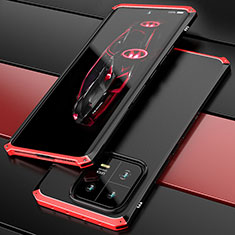 Handyhülle Hülle Luxus Aluminium Metall Tasche 360 Grad Ganzkörper P01 für Xiaomi Mi 13 Pro 5G Rot und Schwarz