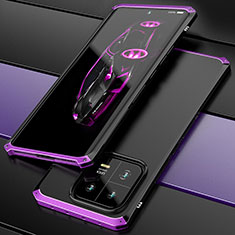 Handyhülle Hülle Luxus Aluminium Metall Tasche 360 Grad Ganzkörper P01 für Xiaomi Mi 13 Pro 5G Violett
