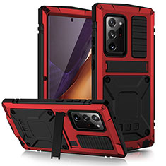 Handyhülle Hülle Luxus Aluminium Metall Tasche 360 Grad Ganzkörper RJ2 für Samsung Galaxy Note 20 Ultra 5G Rot