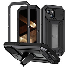 Handyhülle Hülle Luxus Aluminium Metall Tasche 360 Grad Ganzkörper RJ3 für Apple iPhone 13 Schwarz