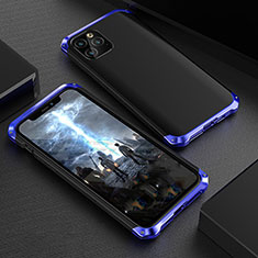 Handyhülle Hülle Luxus Aluminium Metall Tasche für Apple iPhone 11 Pro Blau