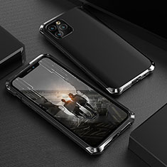 Handyhülle Hülle Luxus Aluminium Metall Tasche für Apple iPhone 11 Pro Max Schwarz