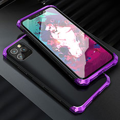 Handyhülle Hülle Luxus Aluminium Metall Tasche für Apple iPhone 11 Pro Violett