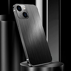 Handyhülle Hülle Luxus Aluminium Metall Tasche für Apple iPhone 14 Plus Schwarz