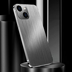 Handyhülle Hülle Luxus Aluminium Metall Tasche für Apple iPhone 14 Silber