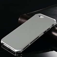 Handyhülle Hülle Luxus Aluminium Metall Tasche für Apple iPhone 6 Grau