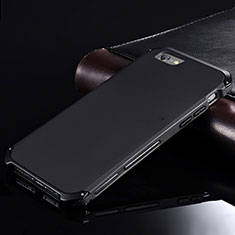 Handyhülle Hülle Luxus Aluminium Metall Tasche für Apple iPhone 6 Plus Schwarz