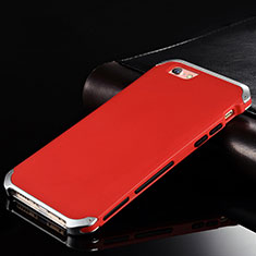 Handyhülle Hülle Luxus Aluminium Metall Tasche für Apple iPhone 6S Plus Rot