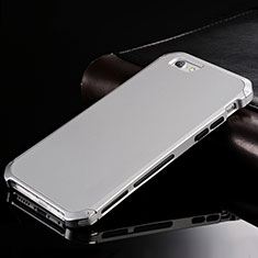 Handyhülle Hülle Luxus Aluminium Metall Tasche für Apple iPhone 6S Plus Silber