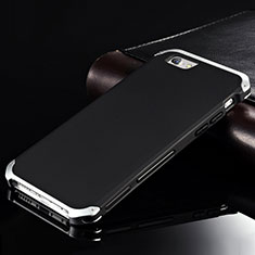 Handyhülle Hülle Luxus Aluminium Metall Tasche für Apple iPhone 6S Plus Silber und Schwarz